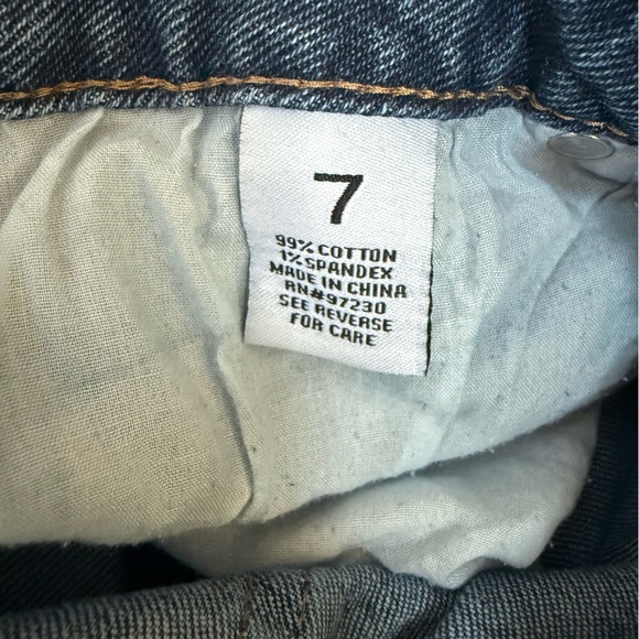 Almost Famous Blue Jean Shorts Distressed Frayed Hem - Picture 5 of 5